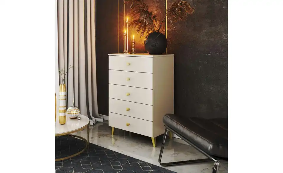 Kommode Lara mit 5 Schubladen, in Wohnsituation