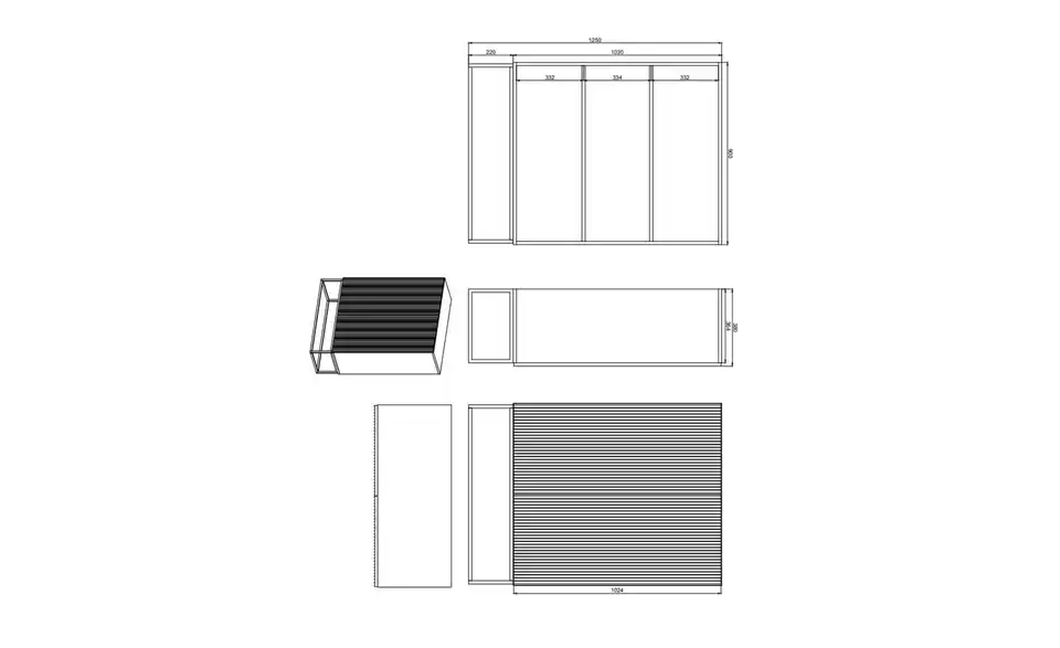 Selsey Highboard Veldio, Bemaßung