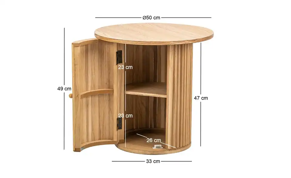 Beistelltisch, Bemaßung