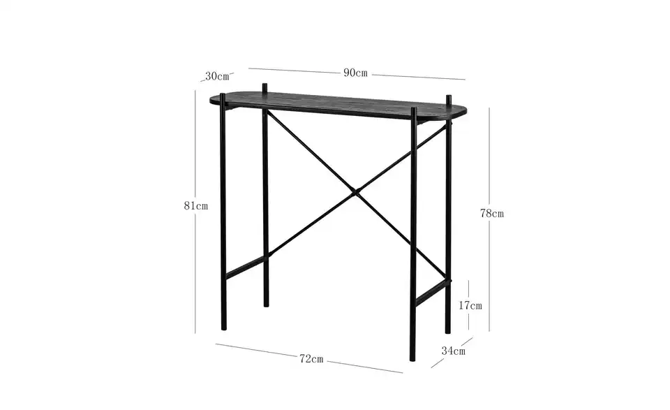 Konsolentisch, Bemaßung