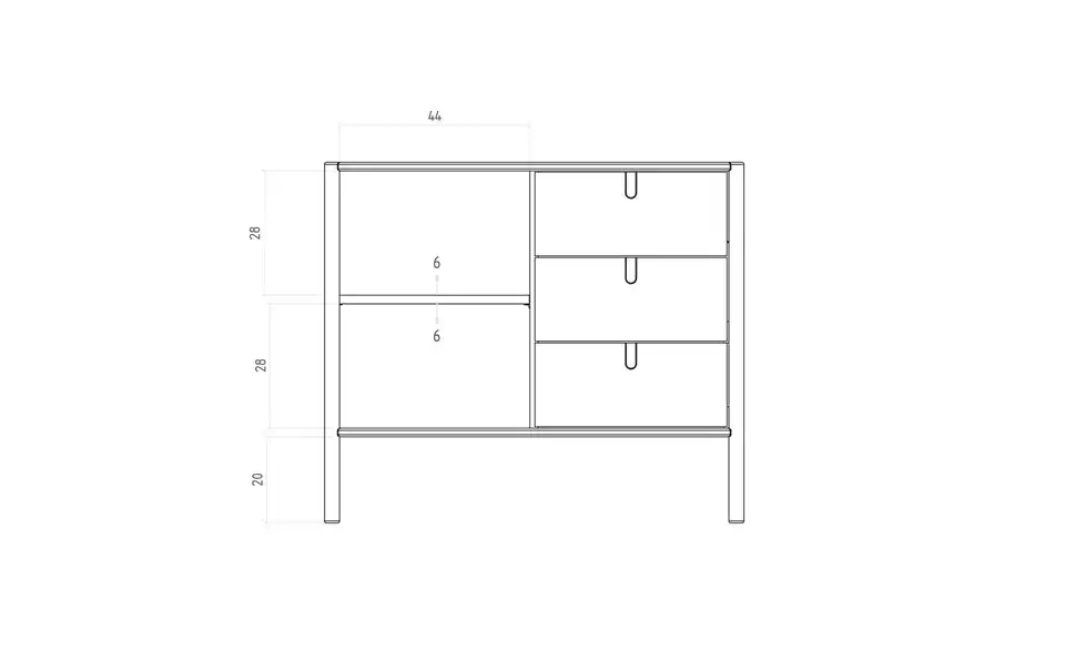 Sideboard Greta, Bemaßung