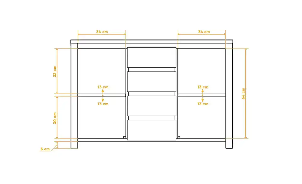 Sideboard Theo, Bemaßung