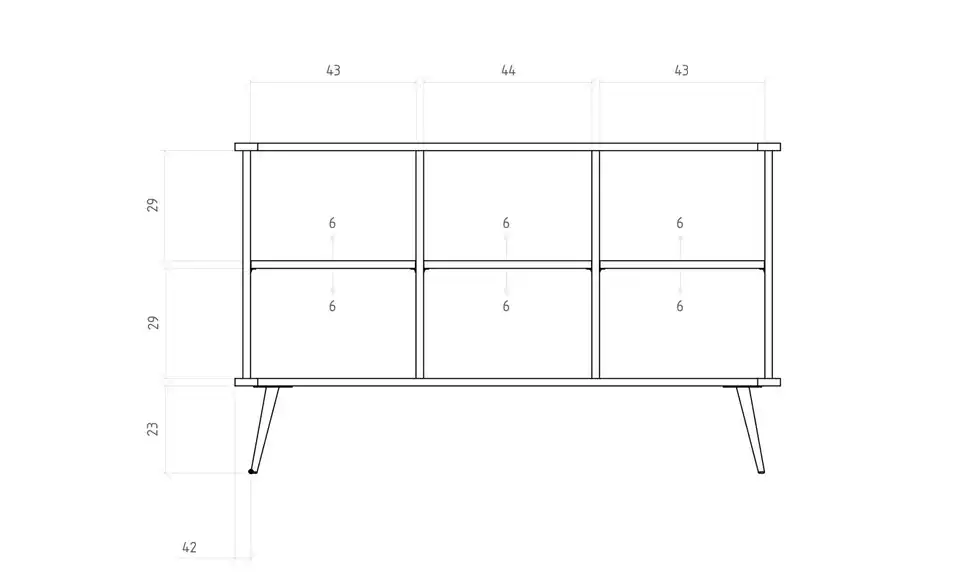 Sideboard Nico, Bemaßung