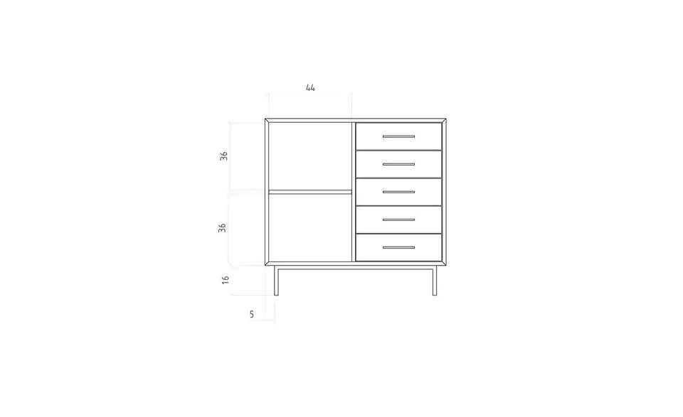 Highboard Clara, Bemaßung