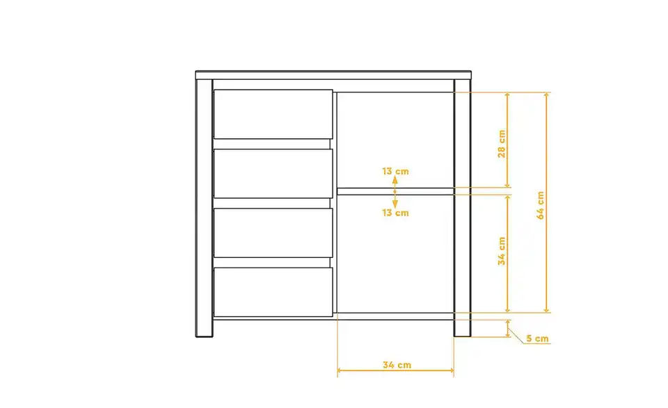 Sideboard Theo, Bemaßung