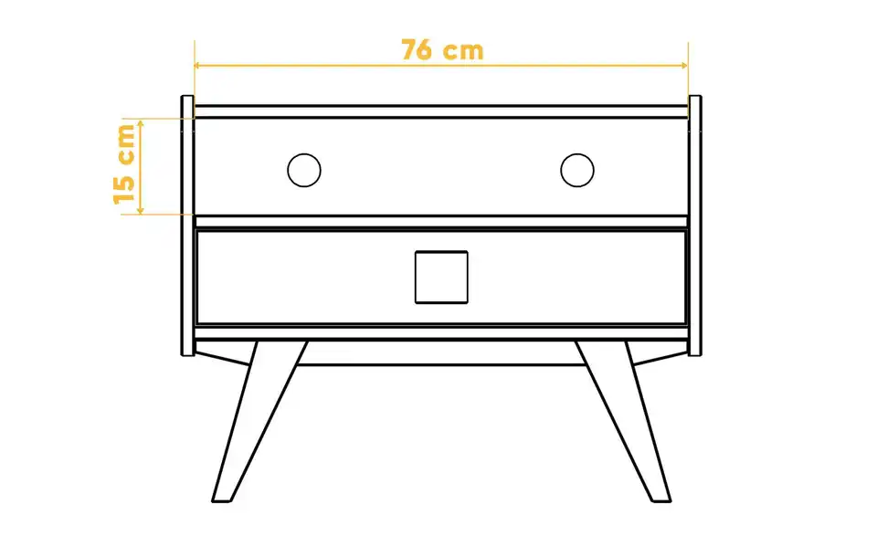 Lowboard Hugo, Bemaßung
