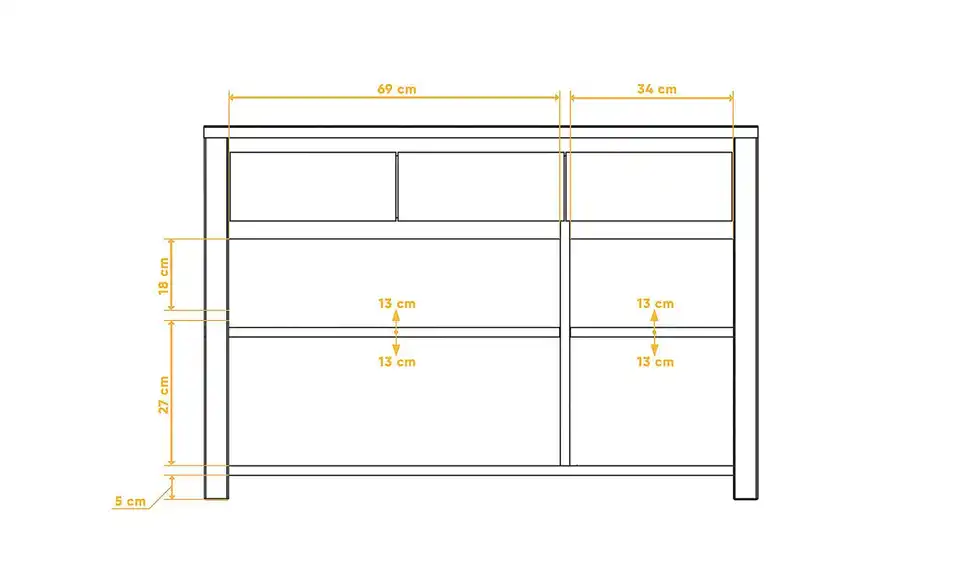 Sideboard Theo, Bemaßung