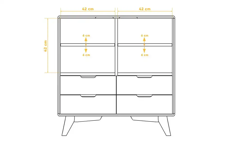 Highboard Albert, Bemaßung