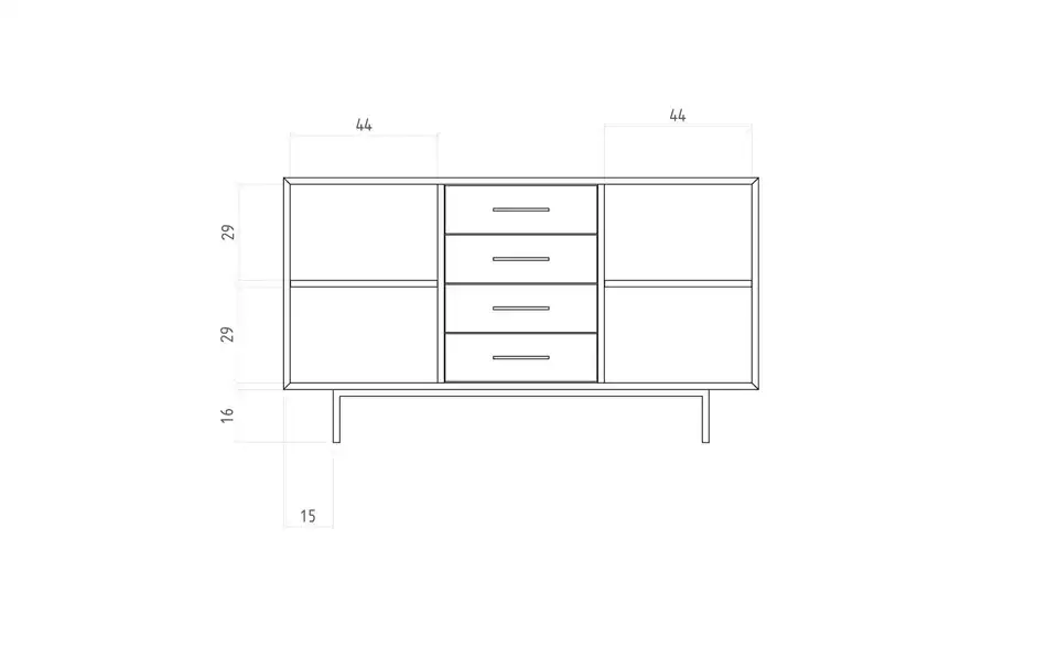 Sideboard Clara, Bemaßung