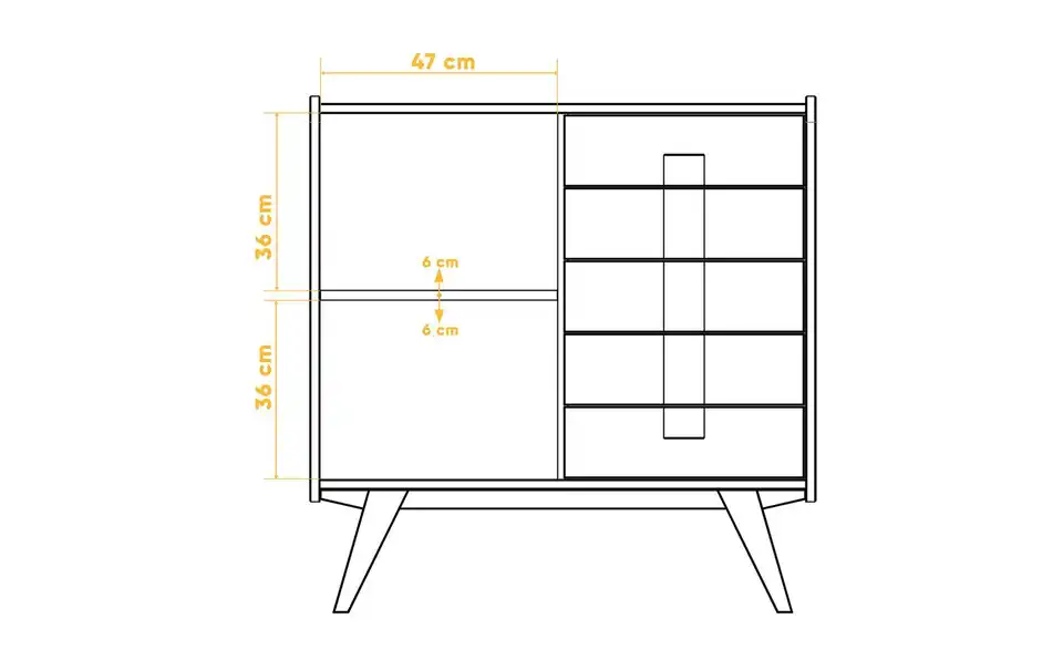 Highboard Hugo, Bemaßung
