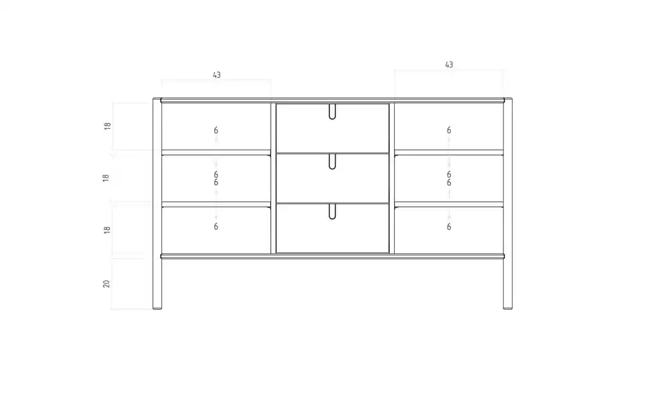 Sideboard Greta, Bemaßung