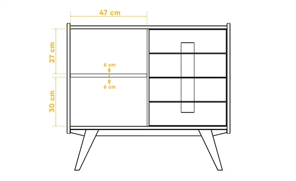 Highboard Hugo, Bemaßung