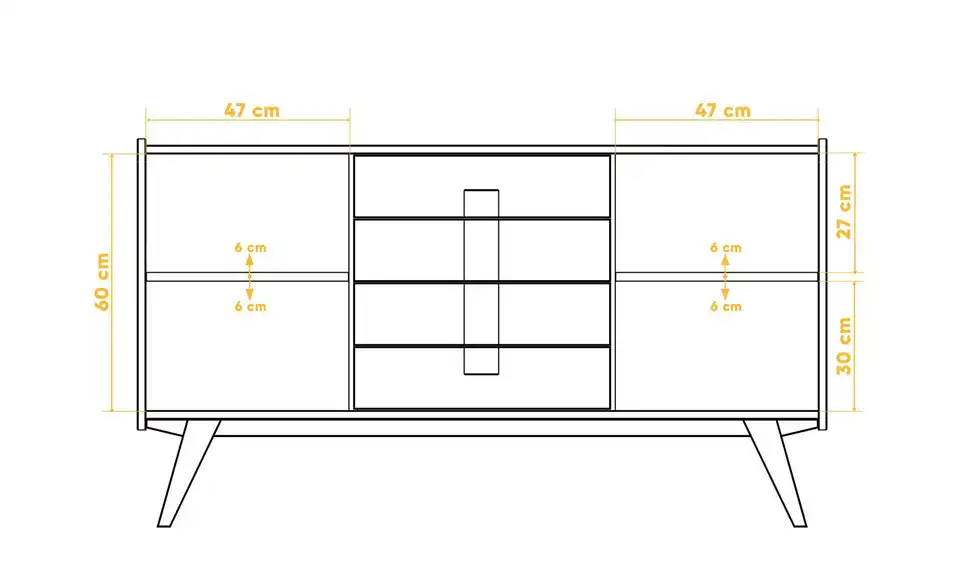 Highboard Hugo, Bemaßung