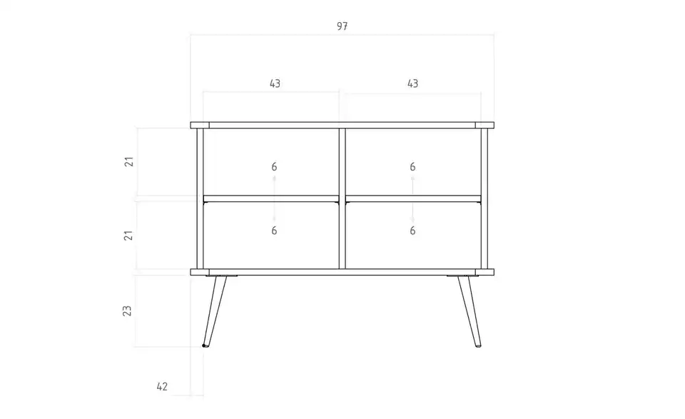 Sideboard Nico, Bemaßung