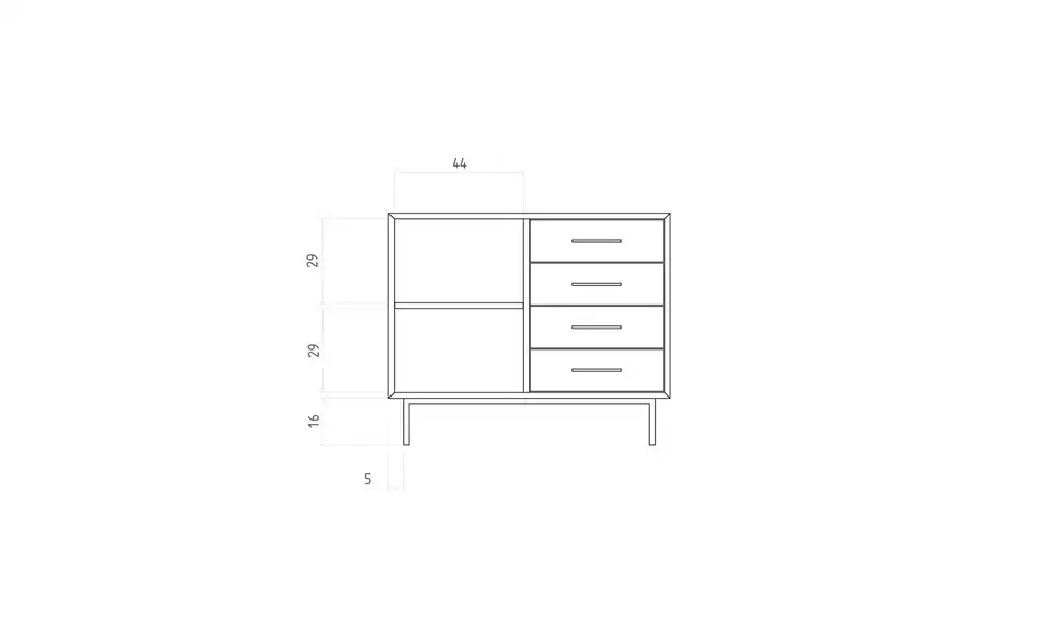Sideboard Clara, Bemaßung
