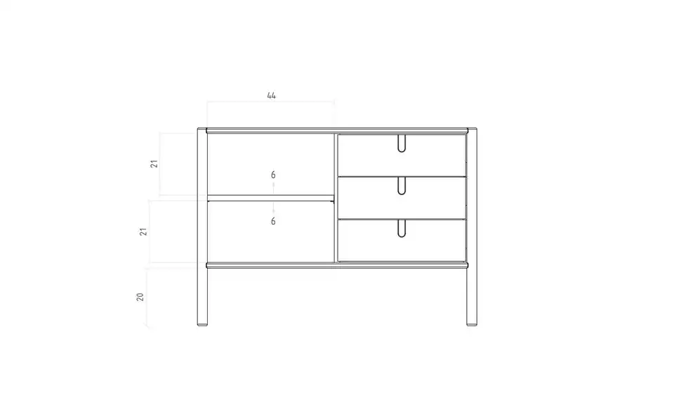 Sideboard Greta, Bemaßung