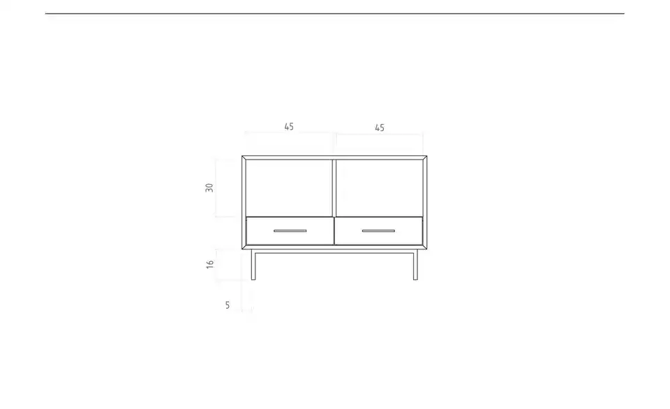 Sideboard Clara, Bemaßung