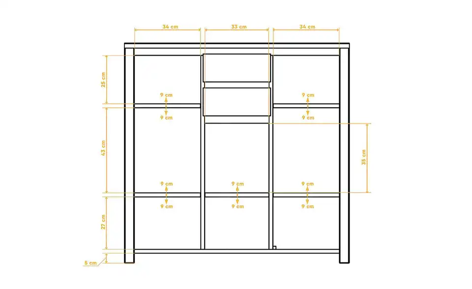 Highboard Theo, Bemaßung