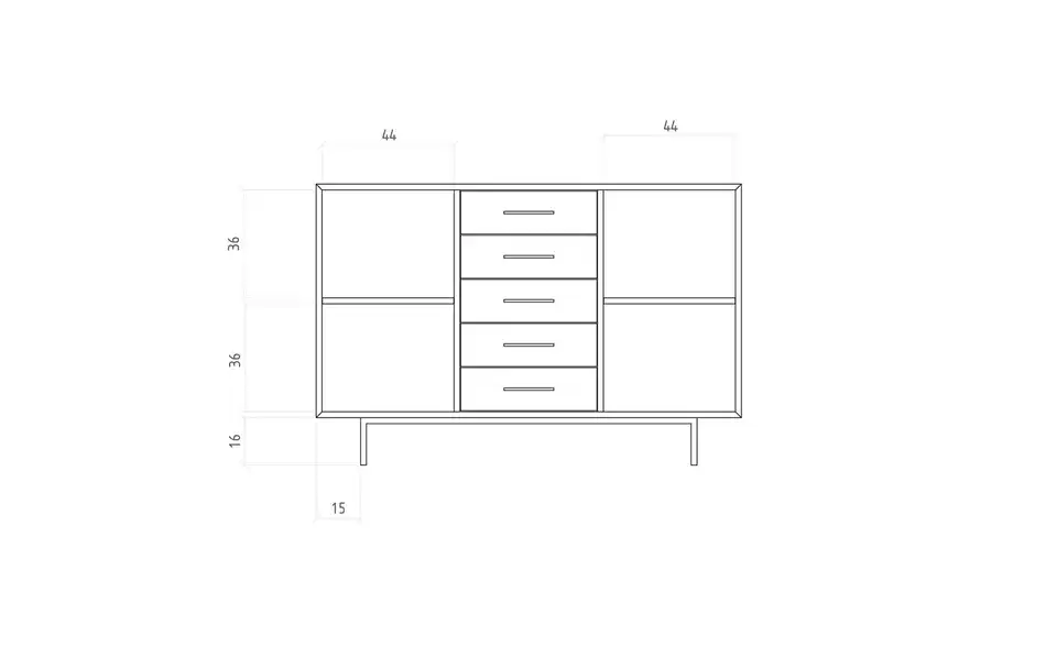 Highboard Clara, Bemaßung