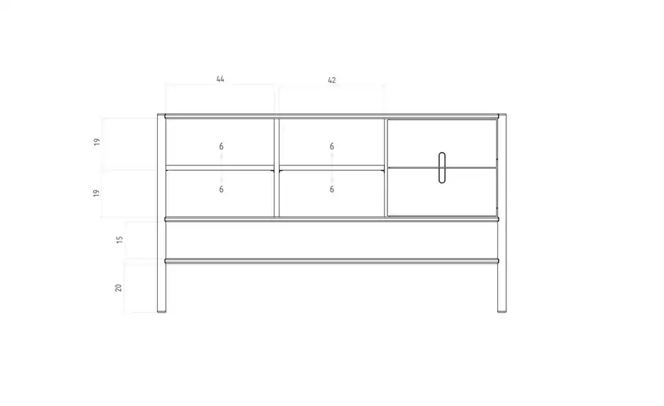 Sideboard Greta, Bemaßung
