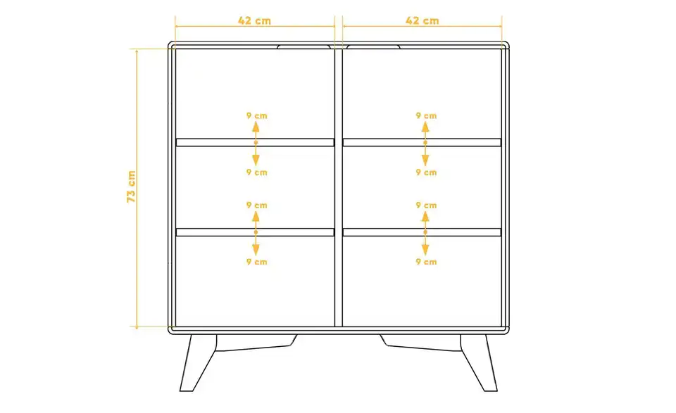 Highboard Albert, Bemaßung