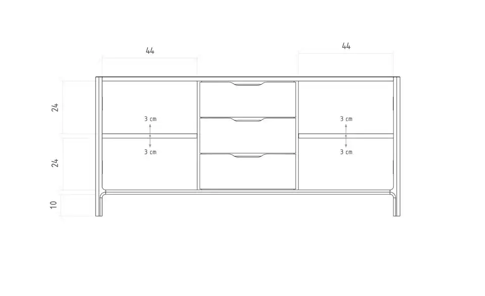 Sideboard Jonas, Bemaßung