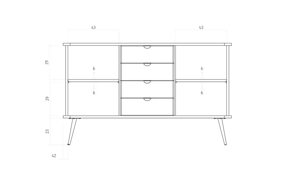 Sideboard Nico, Bemaßung