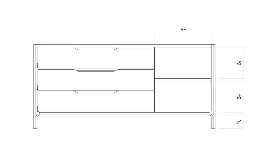 Kommode Jonas, Bemaßung