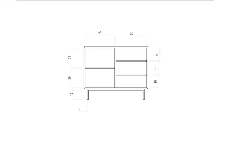 Sideboard Clara, Bemaßung