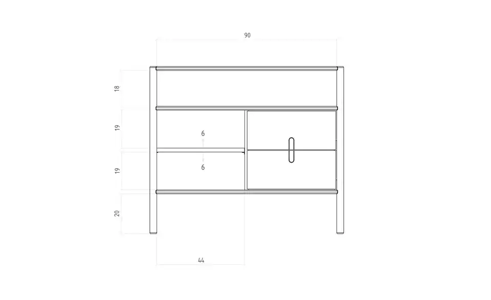 Sideboard Greta, Bemaßung