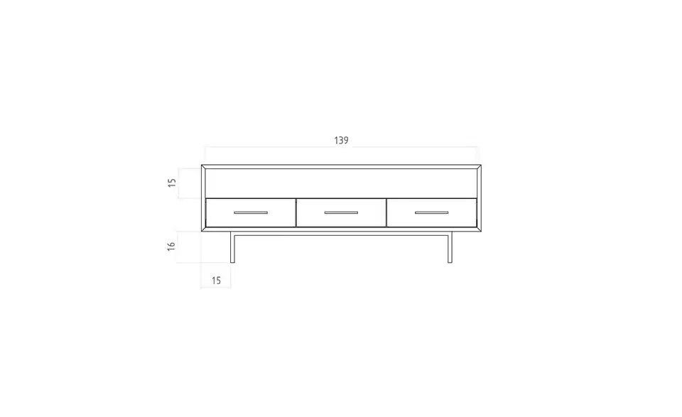 Lowboard Clara, Bemaßung