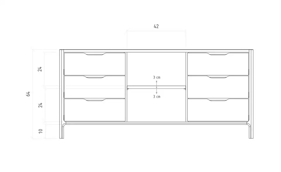 Sideboard Jonas, Bemaßung