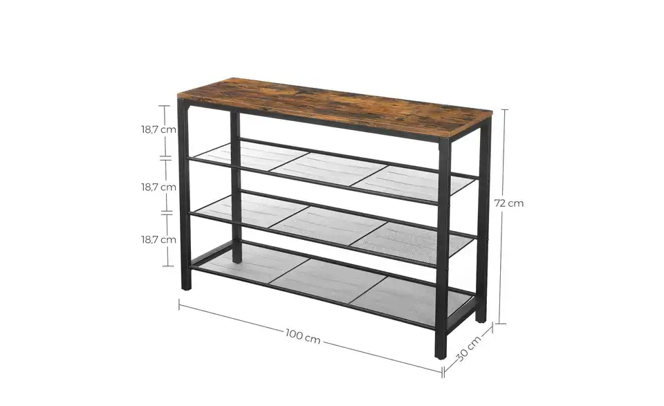 Schuhregal Darek, Bemaßung