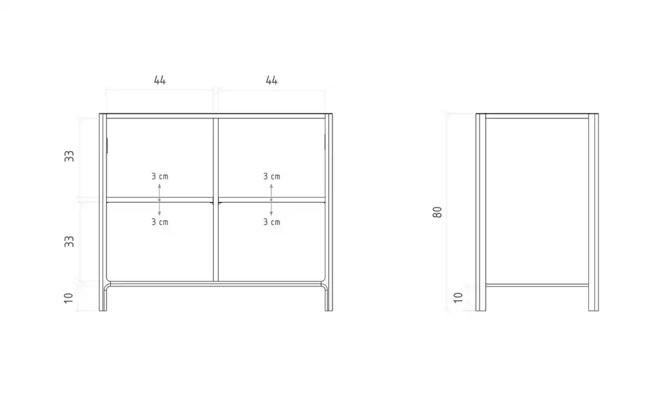 Sideboard Jonas, Bemaßung