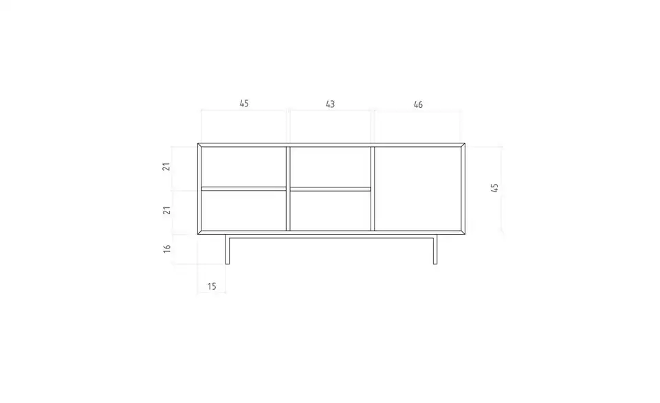 Sideboard Clara, Bemaßung