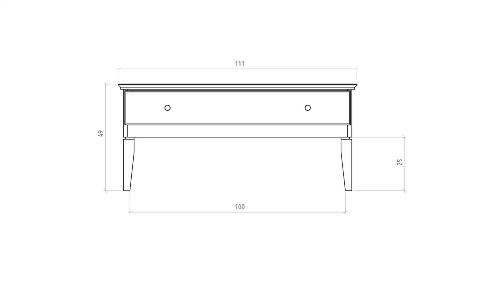 Kommode Erik, Bemaßung