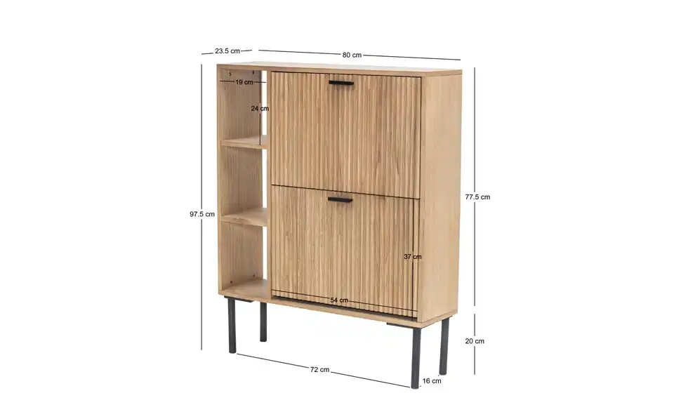 Schuhschrank, Bemaßung