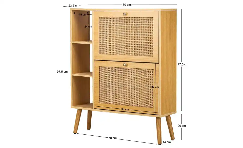 Schuhschrank, Bemaßung