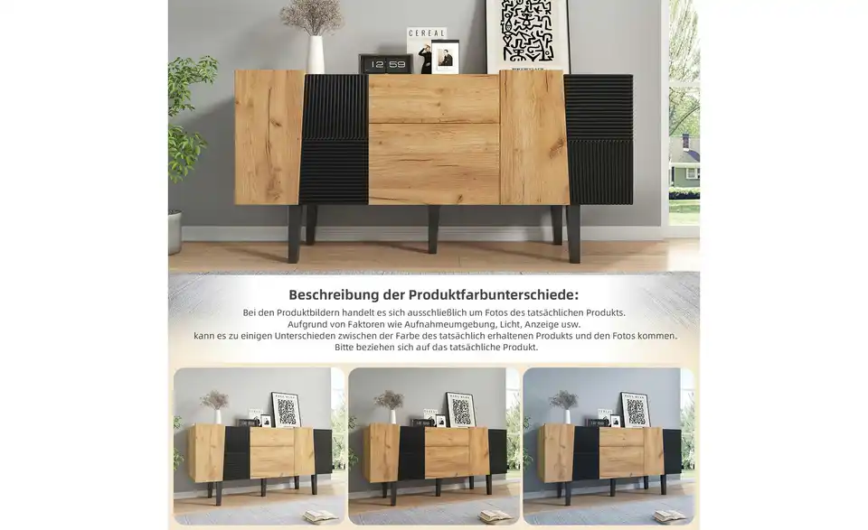 Sideboard, Bild mit Text