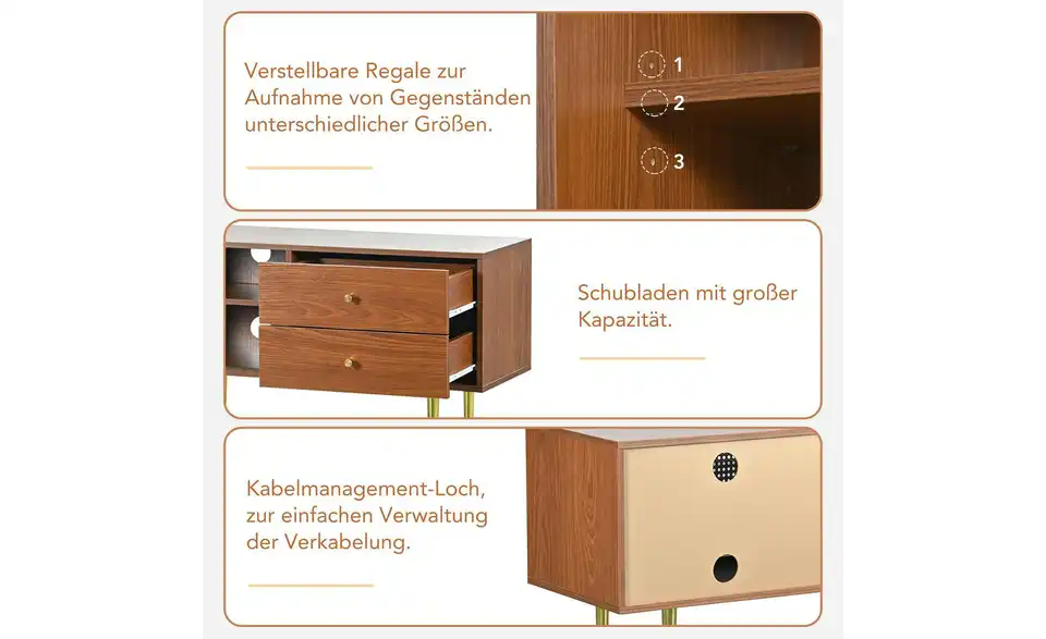 Lowboard, Bild mit Text