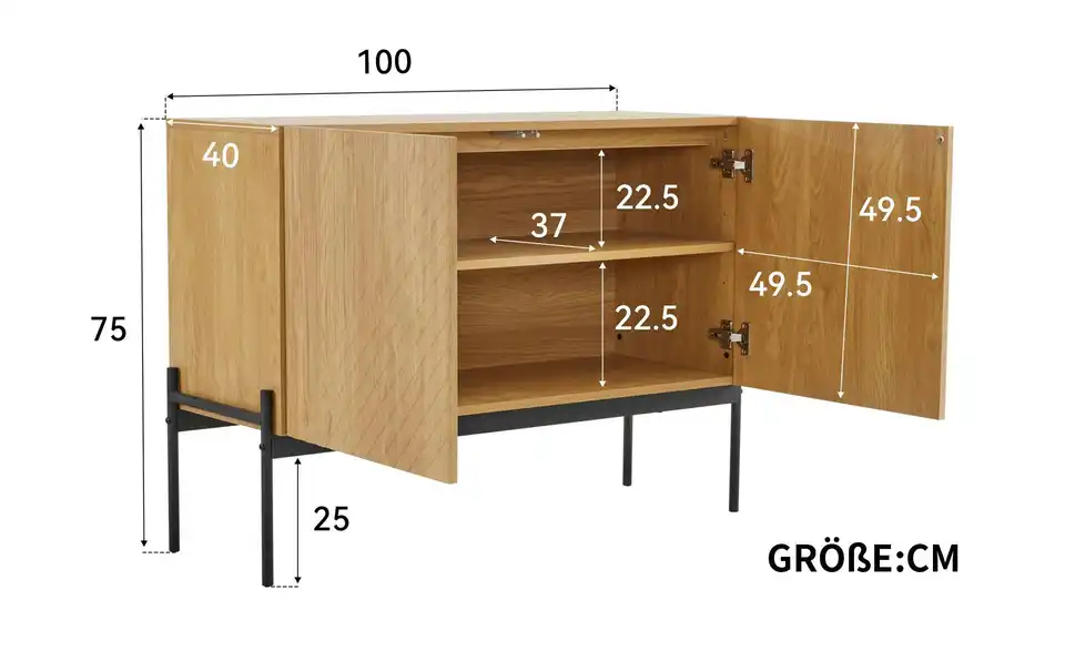 Sideboard, Bemaßung