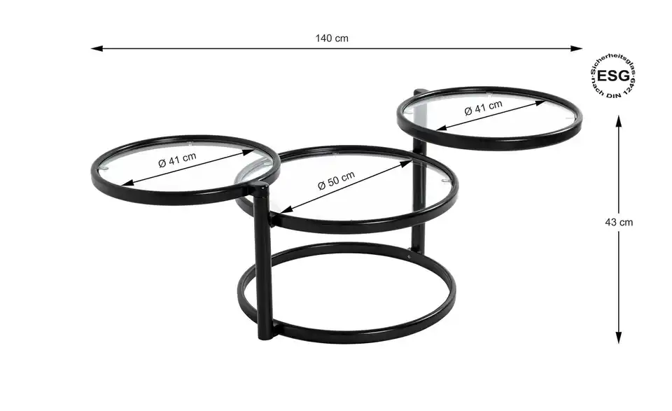 Couchtisch, Bemaßung