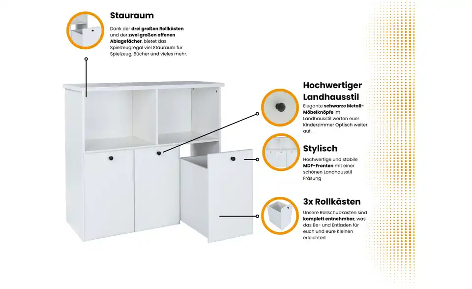 Standregal Thilo, Bild mit Text