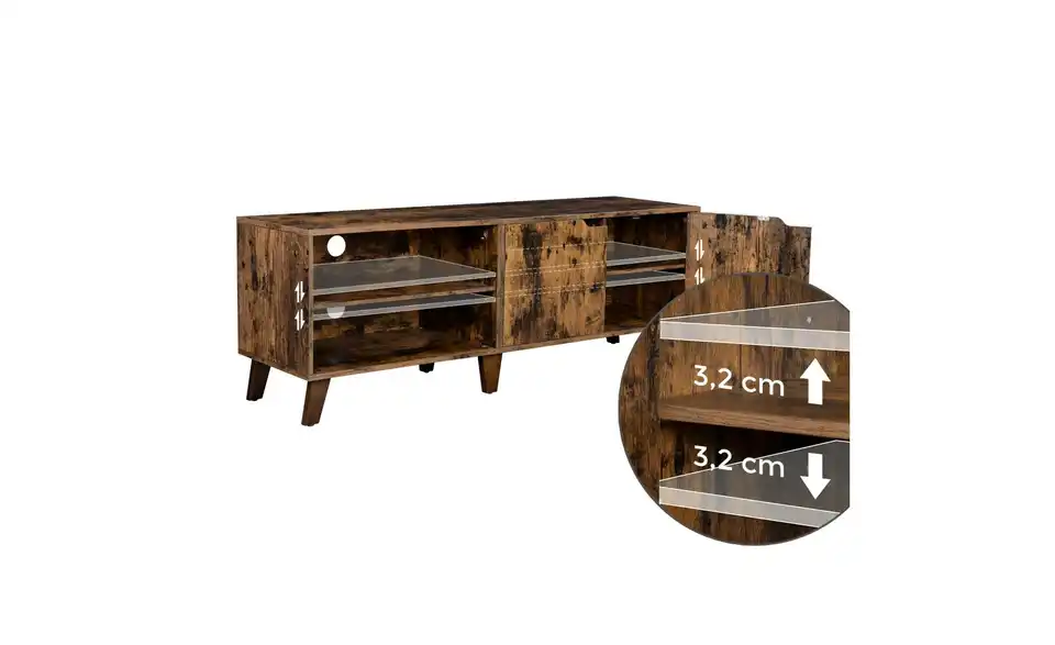 TV-Lowboard, Bild mit Text