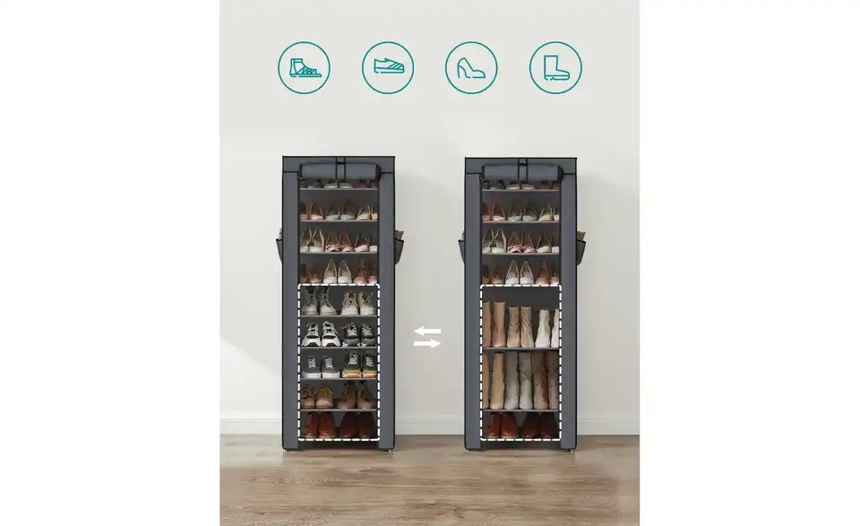 Schuhregal, Detailansicht