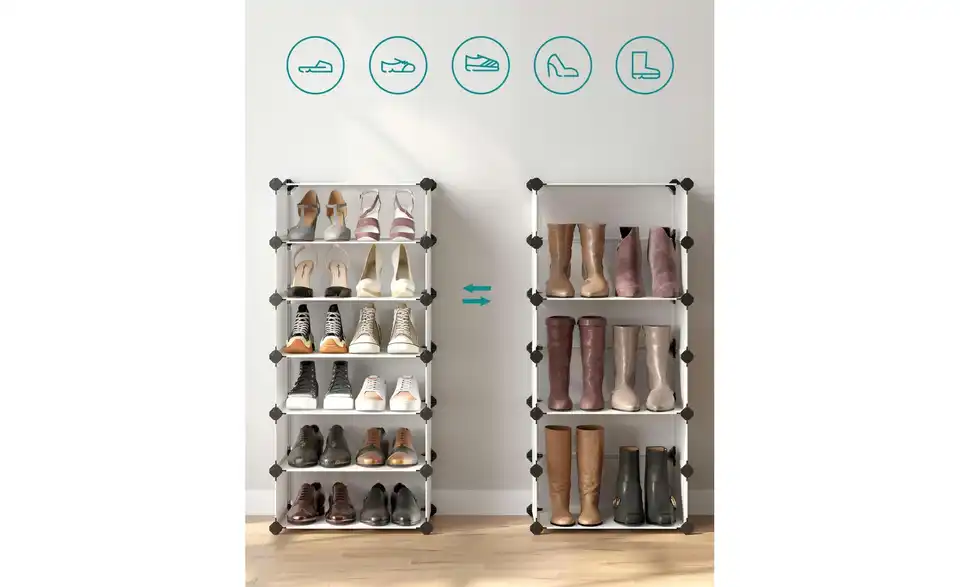 Schuhregal, Detailansicht