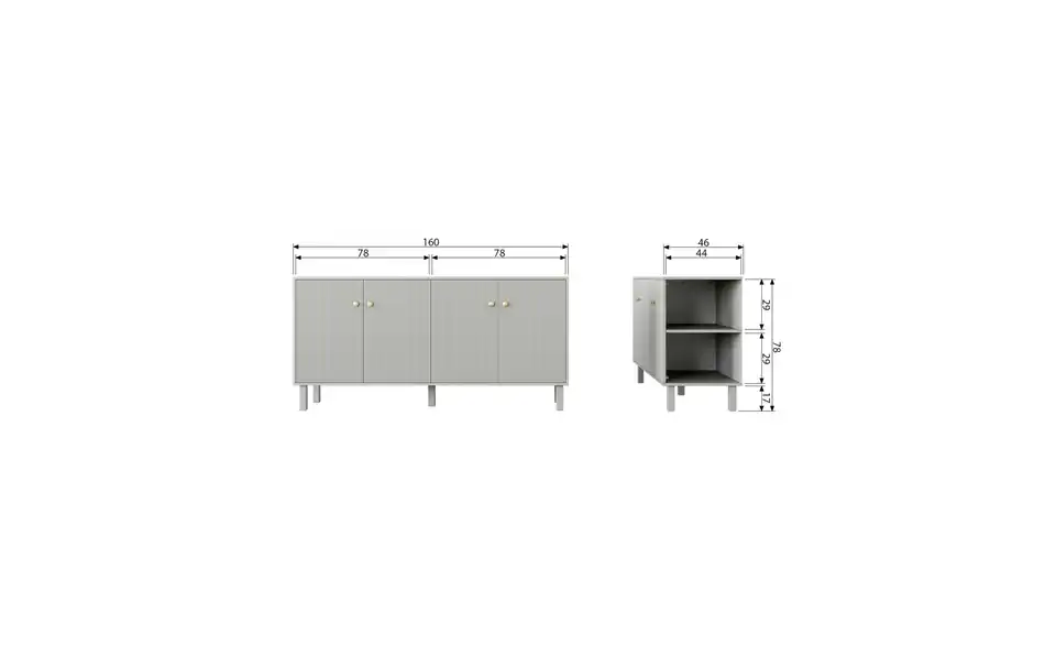 WOOOD Sideboard, Bemaßung