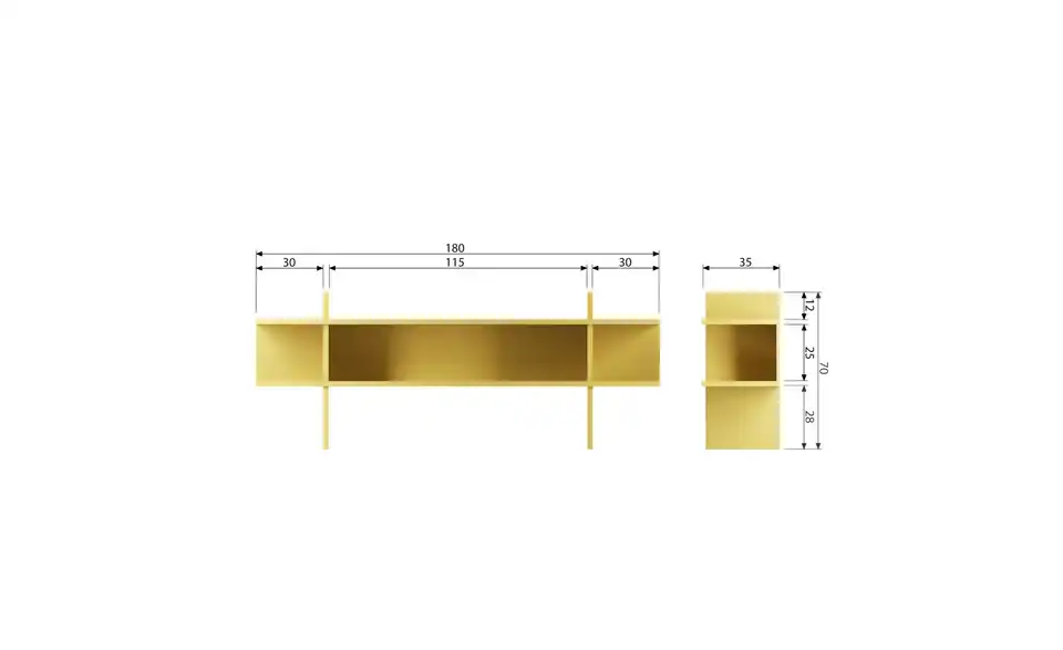 WOOOD Bücherregal, Bemaßung