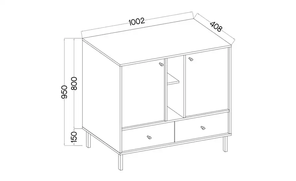 Selsey Sideboard, Bemaßung