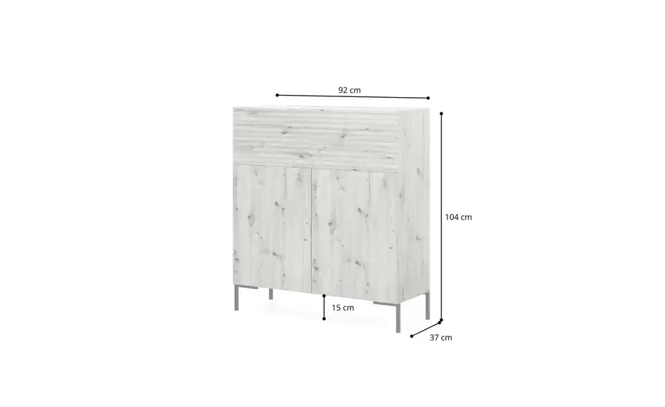 Selsey Highboard, Bemaßung